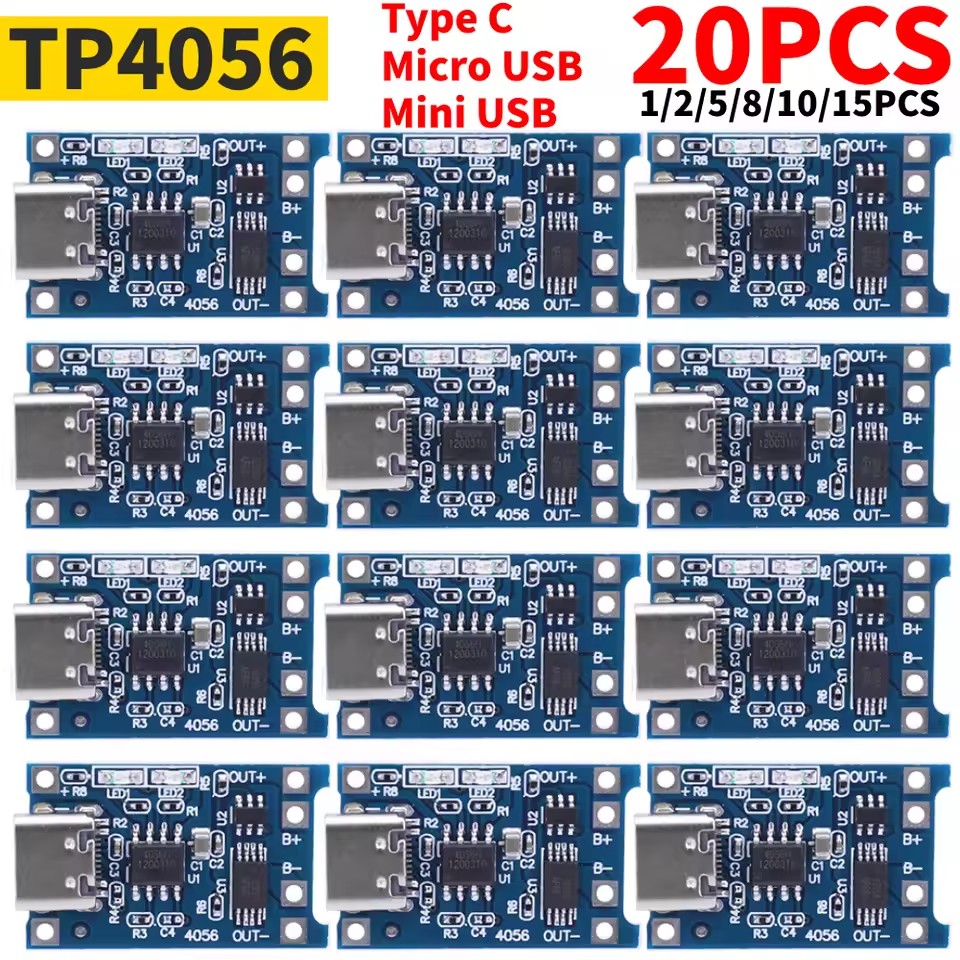 Tp4056 Module - 1-20PCS Tipo-c/Micro/Mini USB 5V 1A 18650