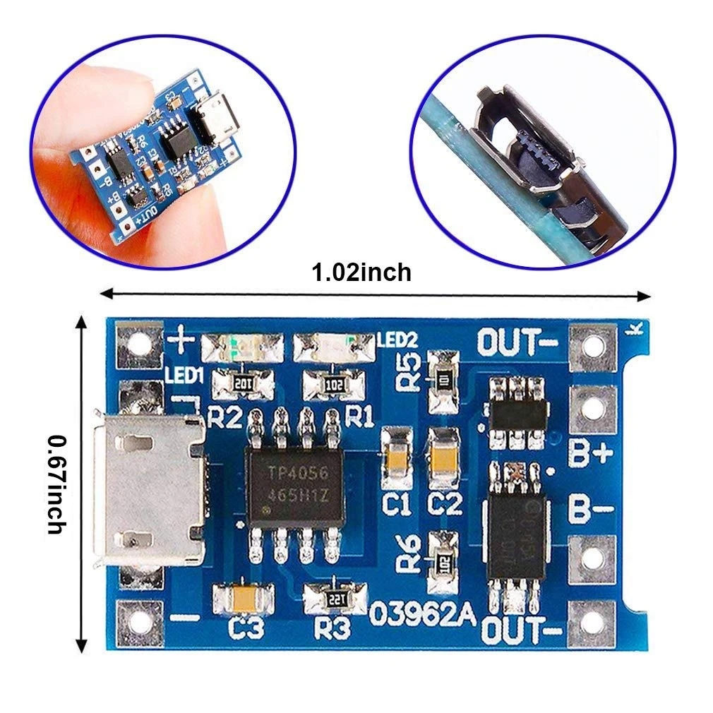 1-20PCS Tipo-c/Micro/Mini USB  - Tp4056 Module recensione e prezzo